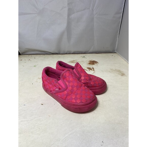 VANS Other - Vans Girls Hot Pink Classic Checker Toddler Kids size 7 sneakers